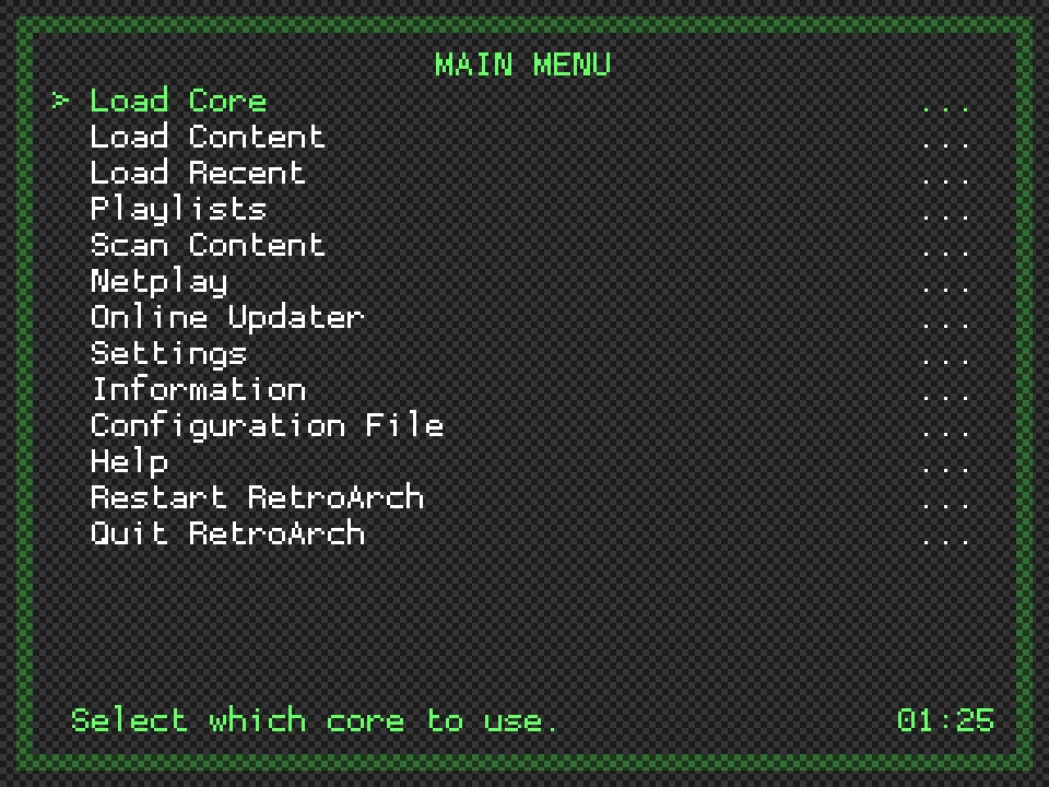 RGUI startup screen